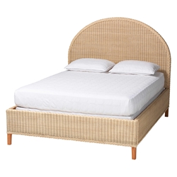 bali & pari Lanica Japandi Sun-Bleached Braided Rattan Queen Size Bed